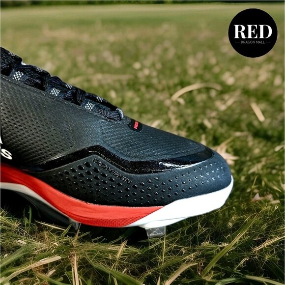 Adidas Icon 7 S23858 Black Red Metal Baseball Cleats Sneakers - Men's Size 16 - Picture 12 of 14